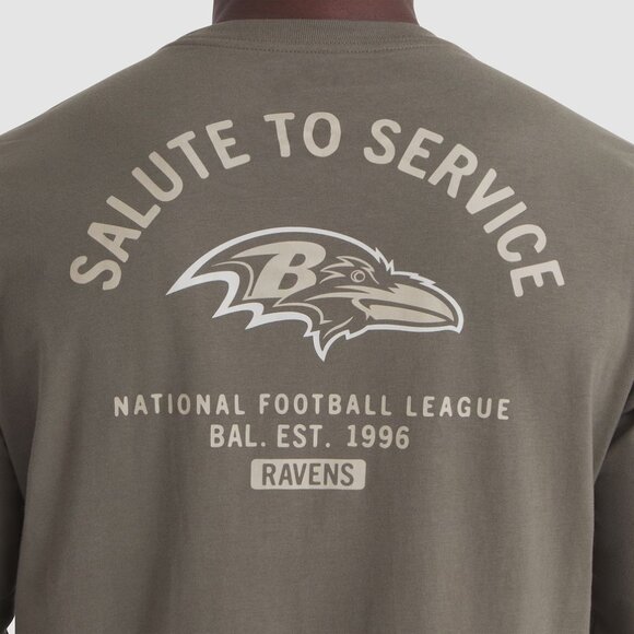 Men's Baltimore Ravens Nike Olive Salute to Service Sideline Long Sleeve T-Shirt - Picture 4 of 12